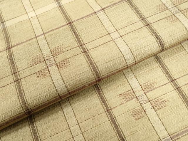 平和屋着物●上質な紬 格子吉祥文 正絹 逸品 CAAU2502yc