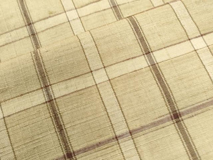 平和屋着物●上質な紬 格子吉祥文 正絹 逸品 CAAU2502yc