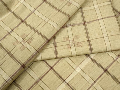 平和屋着物●上質な紬 格子吉祥文 正絹 逸品 CAAU2502yc