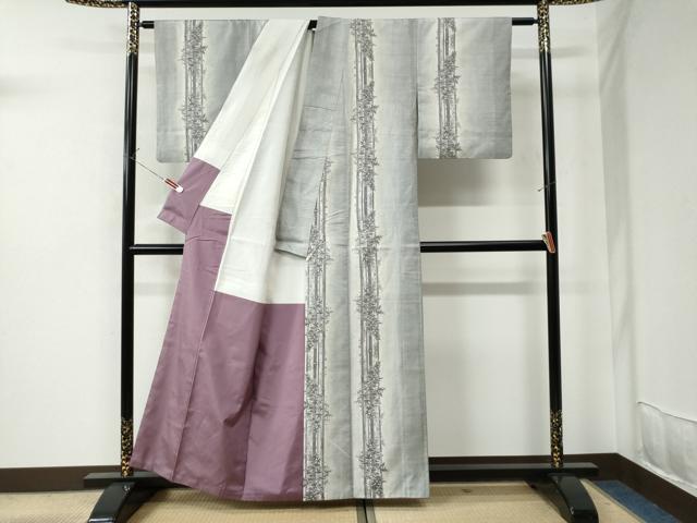 平和屋着物●本場大島紬 白大島 総絣 笹竹文 正絹 逸品 CAAU2514yc