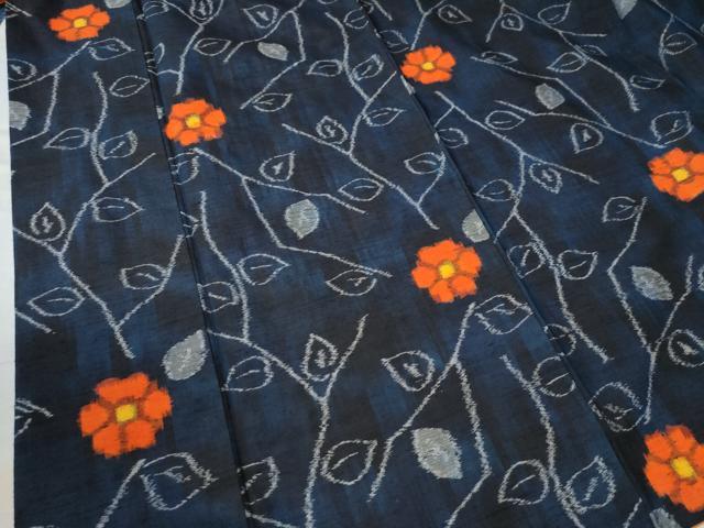 平和屋着物●上質な紬　枝花文　正絹　逸品　CAAU2530yc
