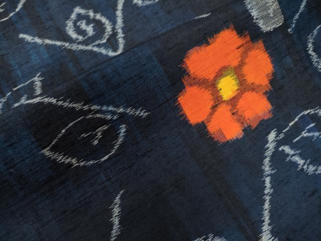 平和屋着物●上質な紬　枝花文　正絹　逸品　CAAU2530yc