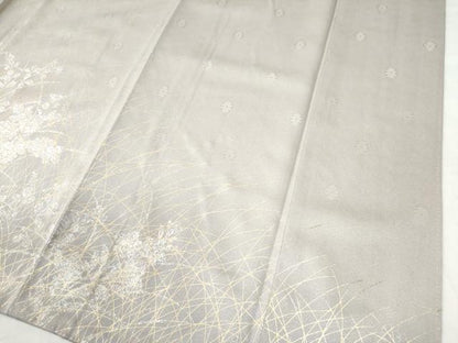 平和屋着物●訪問着　総刺繍　草花文　金糸　正絹　逸品　未使用　CAAU2536yc