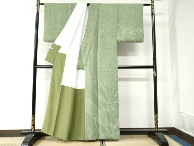 平和屋着物●訪問着 笹竹文 金彩 正絹 逸品 CAAU2571yc