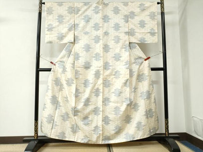 平和屋着物●上質な紬 松皮菱吉祥文 正絹 逸品 CAAU2572yc