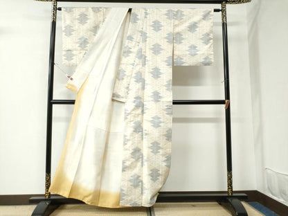 平和屋着物●上質な紬 松皮菱吉祥文 正絹 逸品 CAAU2572yc