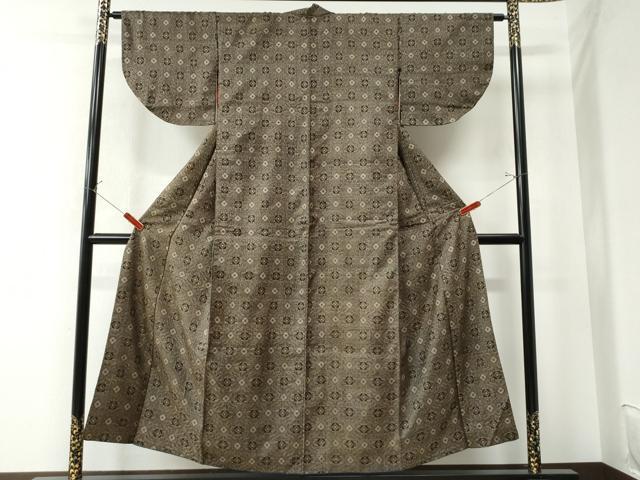 平和屋着物●本場大島紬　アンティーク大島　菱吉祥文　正絹　逸品　CAAU2573yc