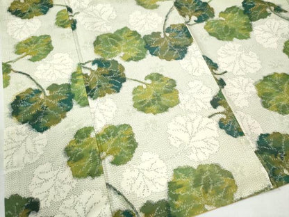 平和屋着物●上質な紬　枝葉文　正絹　逸品　CAAU2580yc