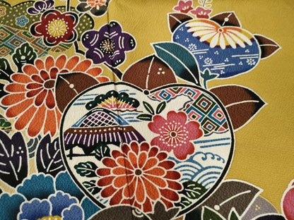 平和屋着物●豪華振袖 紅型 松竹梅花文 正絹 逸品 CAAU2605yc