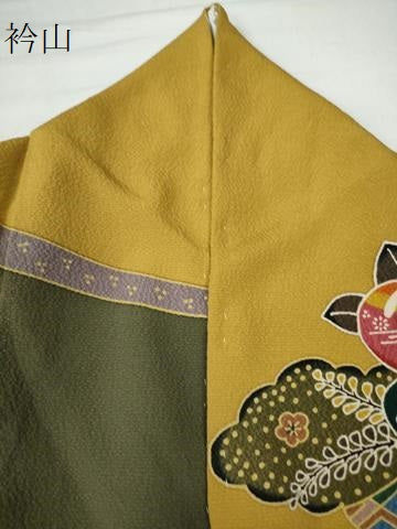 平和屋着物●豪華振袖 紅型 松竹梅花文 正絹 逸品 CAAU2605yc