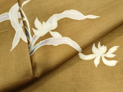 平和屋着物●訪問着　紬地　草花文　正絹　逸品　未使用　CAAU2630yc