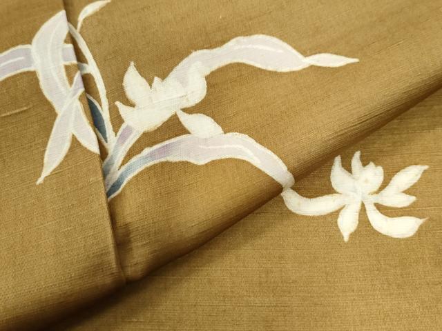 平和屋着物●訪問着　紬地　草花文　正絹　逸品　未使用　CAAU2630yc