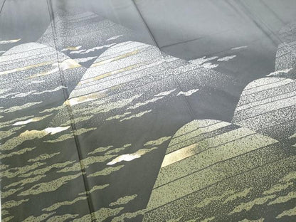 平和屋着物●訪問着　作家物　一世風美　霞遠山文　暈し染め　金彩　正絹　逸品　CAAU2633yc