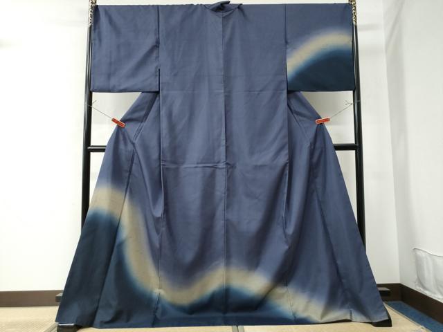 平和屋着物●石川県指定無形文化財　牛首紬　白山工房　手織り　訪問着　霞文　暈し染め　正絹　逸品　CAAU2648yc