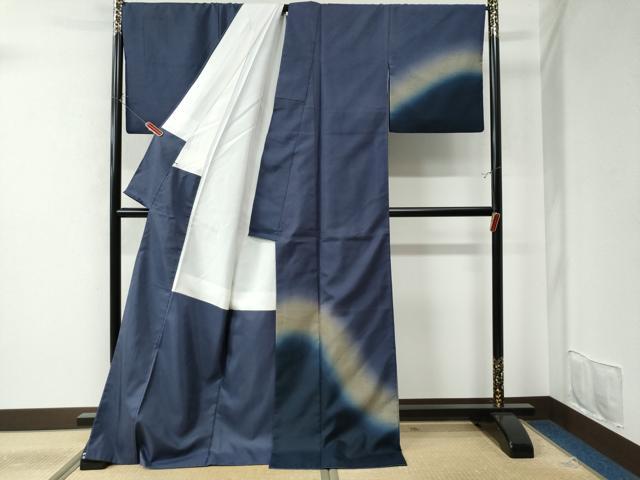 平和屋着物●石川県指定無形文化財　牛首紬　白山工房　手織り　訪問着　霞文　暈し染め　正絹　逸品　CAAU2648yc