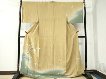 平和屋着物●訪問着 友禅 竜田川枝花文 暈し染め 正絹 逸品 CAAU2649yc