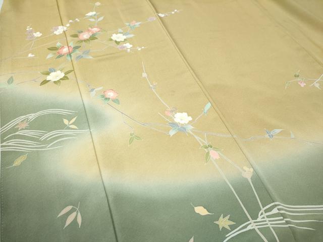 平和屋着物●訪問着 友禅 竜田川枝花文 暈し染め 正絹 逸品 CAAU2649yc