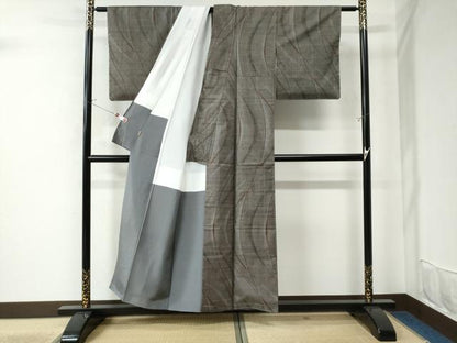 平和屋着物●本場大島紬　9マルキ　よろけ縞　ますいわ屋扱い　正絹　逸品　未使用　CAAU2660yc