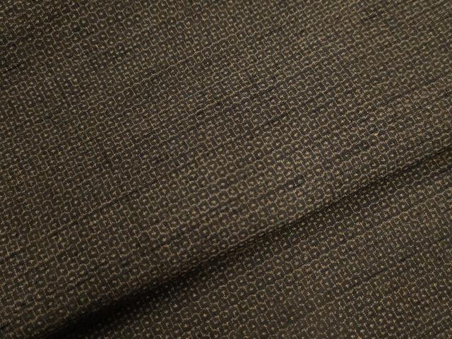 平和屋着物●男性　結城紬　アンサンブル　100亀甲　総詰め　正絹　逸品　CAAU2662yc