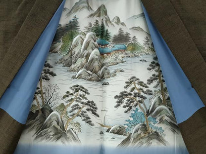 平和屋着物●男性　結城紬　アンサンブル　100亀甲　総詰め　正絹　逸品　CAAU2662yc
