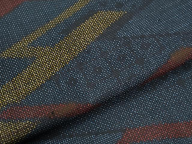 平和屋着物●本場大島紬　7マルキ　幾何学文様　正絹　逸品　未使用　CAAU2679yc