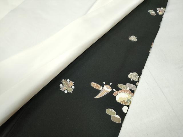 平和屋着物●創業460年・千總　黒留袖　駒刺繍　エ霞遠山宝尽くし吉祥文　金糸　正絹　逸品　CAAU2683yc