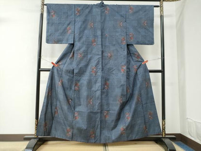 平和屋着物●本場大島紬 9マルキ 吉祥花文 正絹 逸品 CAAU2685yc