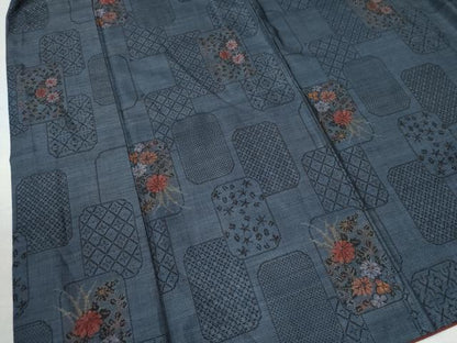 平和屋着物●本場大島紬 9マルキ 吉祥花文 正絹 逸品 CAAU2685yc