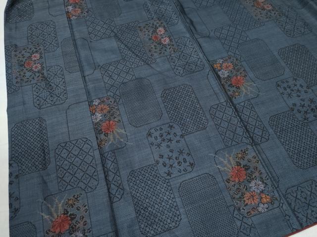 平和屋着物●本場大島紬 9マルキ 吉祥花文 正絹 逸品 CAAU2685yc