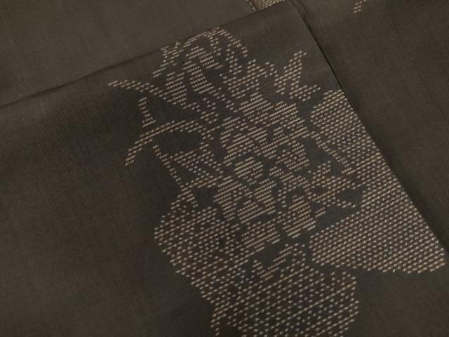 平和屋着物●本場大島紬 地空き 草花文 正絹 逸品 CAAU2701yc