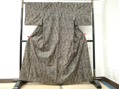 平和屋着物●本場大島紬 7マルキ 短冊草花文 正絹 逸品 CAAU2703yc