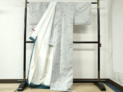平和屋着物●本場大島紬 白大島 7マルキ 霞舞葉文 正絹 逸品 CAAU2720yc
