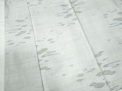 平和屋着物●本場大島紬 白大島 7マルキ 霞舞葉文 正絹 逸品 CAAU2720yc