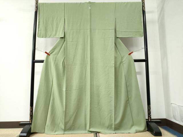 平和屋着物●上質な色無地　本草木染　伊と幸　苗色　反端付き　正絹　逸品　未使用　CAAU2740yc