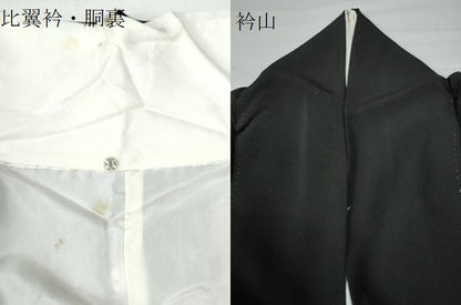 平和屋着物●松尾光琳　黒留袖　刺繍　鷺　鴛鴦飛鶴草花文　金彩　正絹　逸品　CAAU2750yc