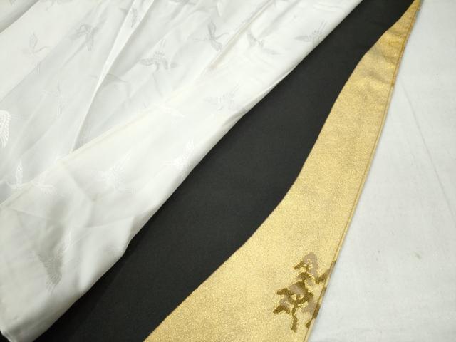 平和屋着物●松尾光琳　黒留袖　刺繍　鷺　鴛鴦飛鶴草花文　金彩　正絹　逸品　CAAU2750yc