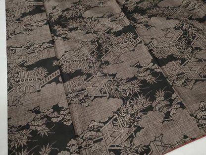 平和屋着物●本場大島紬 9マルキ 雲取り枝松文 正絹 逸品 CAAU2756yc
