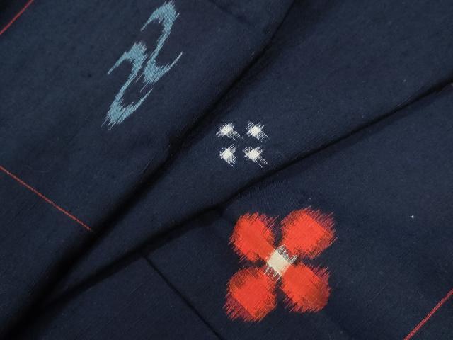 平和屋着物●上質な紬 吉祥花文 正絹 逸品 CAAU2759yc