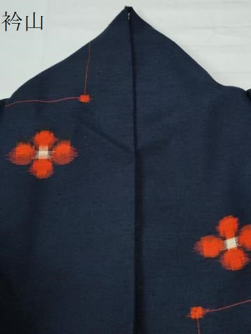 平和屋着物●上質な紬 吉祥花文 正絹 逸品 CAAU2759yc