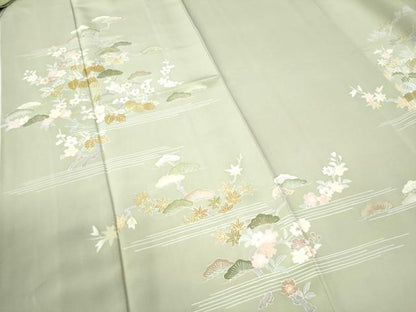 平和屋着物●創業460年・千總　訪問着　駒刺繍　霞松梅花文　金彩　松坂屋扱い　正絹　逸品　CAAU2809yc