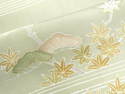 平和屋着物●創業460年・千總　訪問着　駒刺繍　霞松梅花文　金彩　松坂屋扱い　正絹　逸品　CAAU2809yc