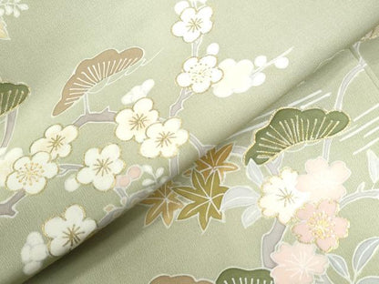 平和屋着物●創業460年・千總　訪問着　駒刺繍　霞松梅花文　金彩　松坂屋扱い　正絹　逸品　CAAU2809yc