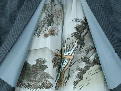 平和屋着物●男性　本場大島紬　アンサンブル　100亀甲　総詰め　正絹　逸品　CAAU2811yc