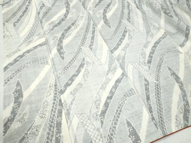 平和屋着物●上質な紬 鬘帯吉祥花文 正絹 逸品 CAAU2825yc