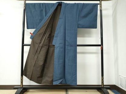 平和屋着物●男性　紬　アンサンブル　100亀甲　正絹　逸品　CAAU2838yc