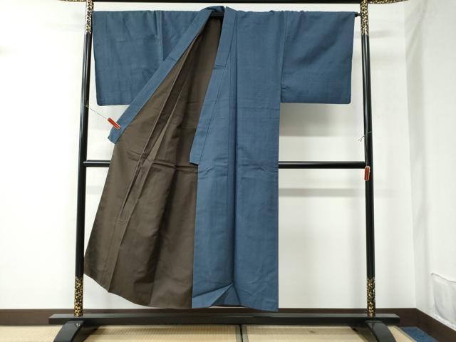 平和屋着物●男性　紬　アンサンブル　100亀甲　正絹　逸品　CAAU2838yc