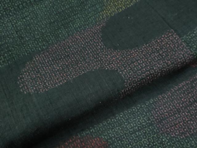 平和屋着物●本場結城紬　重要無形文化財　80亀甲　エ霞文　正絹　逸品　CABE8405ycm