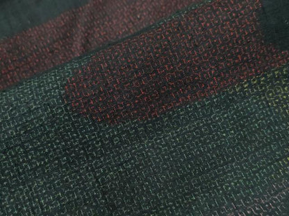 平和屋着物●本場結城紬　重要無形文化財　80亀甲　エ霞文　正絹　逸品　CABE8405ycm