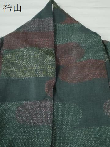 平和屋着物●本場結城紬　重要無形文化財　80亀甲　エ霞文　正絹　逸品　CABE8405ycm