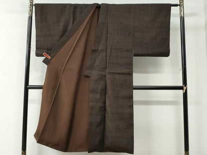 平和屋着物●男性　重要無形文化財　本場結城紬　100亀甲　正絹　逸品　CAAU2853yc